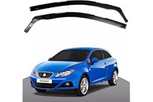 Haibak Windabweiser-Set, kompatibel mit Seat Ibiza MK4 6J 2009–2017, 2 Türen, getönt, 2 Stück in Kanalmontage