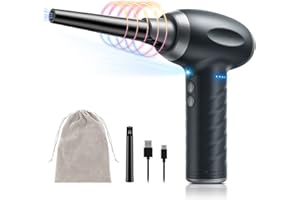 【Motor Sin Cepillo 120000 RPM】KACNON 90W Soplador de Polvo Eléctrico Con LED, K5 Air Duster, 3 Velocidad, 7500mAh, Carga Rápida del Tipo-C de 15W, Radiadores, Indicadora de Alimentación