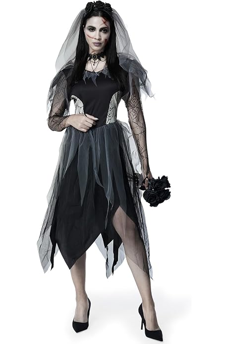 Abito Da Sposa Zombie Per Halloween &ndash; Costume Completo Donna E Bambini