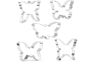 Keepaty Lot de 5 emporte-pièces en forme de papillon pour la cuisson en acier inoxydable