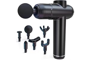 ANVELTECH Massage Gun, Deep Tissue Muscle Back Massage for Athletes Pain Relief, Percussion Massager with 6 Massages Heads & 99 Speed Fathers Birthday Day Gifts