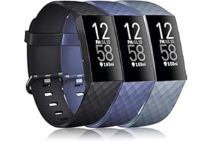 Vancle 3 Pack Kompatibel für Fitbit Charge 3 Armband/Fitbit Charge 4 Armband, Klassisch Sport Verstellbares Ersatzarmband für Fitbit Charge 3 / Fitbit Charge 4