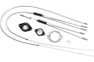 LUXU BMX Bike Gyro Brake Cables,Full Kit BMX Bicycle Brake Line Set Cable Wire,Front + Rear (Upper + Lower) with Spinner Rotor (Complete Set) for Bike Part Replacement - White