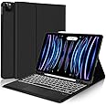 CHAINORA Touchpad Keyboard Case for iPad 10th Generation (10.9" inch, 2022), 7 Colors Backlit Slim Folio Cover Detachable Bluetooth Keyboard with Pencil Holder (Black)