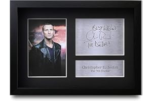 HWC Trading FR A4 Christopher Eccleston Dr Who Doctor Cadeaux Imprimé Signé Autographe Photo pour les fans d’émissions de télévision - A4 Encadré