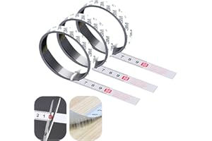 XUHN Maßband Selbstklebend Metrisches 3 Stück Kohlenstoffstahl Skalenbandmaß Rollbandmaß Zum Aufkleben 1m Mit Bleistift Für Werkbänke, Tische, Maschinen(Mittelpunkt) (mittlere Lineal)