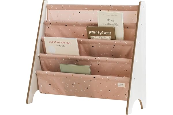 3 Sprouts Barns Bokshalvdel, 4-Nivåers Hylla, Rymmer 35 Böcker, Terrazzo-lera