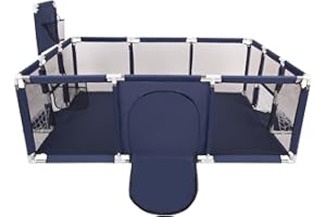 Selonis Parc Bébé SANS Balles Aire De Jeu Pliable Basket Football, Bleu Foncé