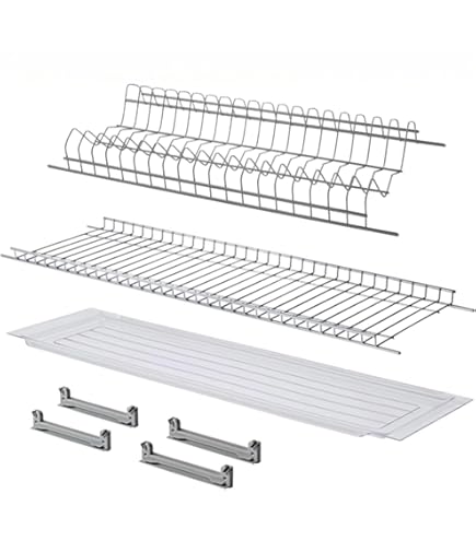 Scolapiatti A Incasso Grigio Metallo - Per Pensili 80 Cm - Foto 5