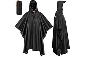 Lively Life Waterproof Raincoat Poncho, Lightweight Reusable Waterproof Raincoat with Carry Pouch for Cycling Hiking Camping Outdoor Activitie