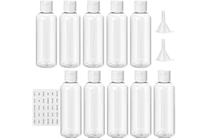 flintronic Zestaw pustych butelka podróżnych, 100 ml, do napełniania małym lejkiem, kosmetykami z lejkiem, na podróż samolotem, szampon, balsam