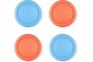 PlayVital Capuchon Protection pour Switch 2 Accessoires Joycon Caps Joystick,Cover Stick Analogique pour Nintendo Switch 2 Thumbstick Grip Boutons-Bleu & Orange,4PCS