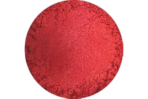 THESOAPERY Polvo de mica para cosméticos, de 3 a 50 g, para jabones, sombras de ojos, bombas de baño, color rojo intenso