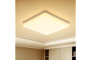 Yafido Plafoniera LED Soffitto 30cm, 48W 4320 Lumen, Lampada da Soffitto LED Quadrata, 3000K Bianco Caldo, Ultra Sottile Ceiling Light per Bagno, Camera da Letto, Soggiorno, Cucina