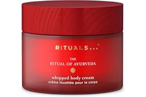 ‎RITUALS RITUALS The Ritual of Ayurveda Body Cream, Feuchtigkeitsspendende Körpercreme mit Indischer Rose und Süßmandelöl, Nährende Formel für ausgeglichene und weiche Haut, Zarter Blütenduft, 220 ml Glastiege