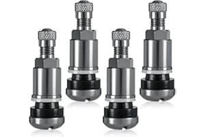 CISYIA 4 Stück Universal Metallventile für Alufelgen, Aluventil Grey Edition PKW Reifenventil Auto Ventile Felgenventile Autoreifen Ventil Autoventile Autoventil für Autos Motorräder Elektrofahrzeuge ﻿