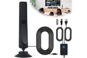 LYPPUL Antena DVBT2, antena Rewave, DVB-T/DVB-T2 cyfrowa antena telewizyjna ze wzmacniaczem, Plug and Play, 50 -Mile Range Channels Universal High Gain do użytku wewnątrz i na zewnątrz, do kanałów HD