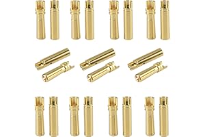 SOLOGOOD Amass 4.0mm Thick Gold Bullet Connector Banana Plug Gold Plated for ESC Battery (20Pairs)