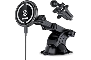 OHLPRO für MagSafe Autohalterung Ladegerät, Magnetisches kabelloses Ladegerät KFZ für iPhone 14/13/12 Serie, Starke Saugnapf- Handyhalter für Armaturenbrett,Windschutzscheibe, mit Teleskop Langer Arm