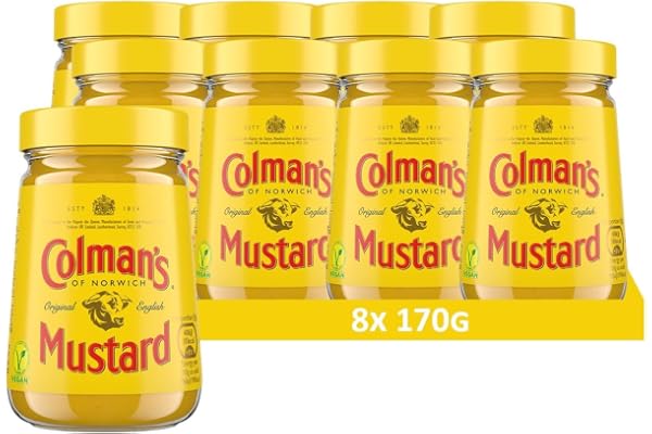 Colman's Original senap, The Nations favoriter läckra spridning, perfekt tatse för smörgåsar, grill, matlagning, lunch och middag, stort paket (8 x 170 g)