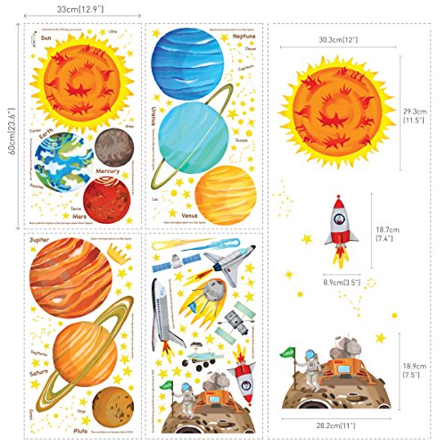 Decowall DA-1501 Das Sonnensystem Wandsticker Wandaufkleber Wandtattoo Kinderzimmer (Groß) - 6
