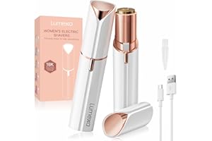 UrbanLuxe Facial Hair Remover Women, Lady Shaver for Women, Rechargeable Hair Remover Painless Face Hair Trimmer for Face Hair, Lips, Peach Fuzz, Bikini Body-White