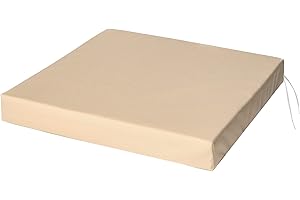 SOFTILLO Waterproof Chair Cushion With Ties Seat Pads Cushion Pad Indoors Outdoors Water Resistant Material Kitchen Dining Living Room Patio Garden Office Coffee Shop Foam Natural 50x44x4cm