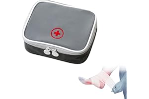 YUEJIESELECTED Mini Kit Primeros Auxilios Botiquin Exterior,Bolsa Primeros Auxilios vacio,Emergencia,Bolsa Medicina Pequeña,Moda de Almacenaje Medica,Accesorios de Viaje para mochilas de medicina al aire libre(Gris)
