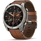 Garmin Fenix 8 &ndash; 51mm AMOLED Sapphire Karbon Gri DLC, Deri Kayışlı