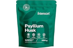 Intenson Tégument de Psyllium, 1000 g, Riche en Fibres, 100 % Naturel, Végan et Compatible Keto, Sans Gluten, Sans Additifs, Sans OGM