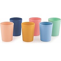 Mastercook Kinderbordenset - 6-delige plastic borden herbruikbaar - BPA-vrij voedselveilig plastic - vaatwasmachine- en magnetronbestendig - veelkleurige peuterbordenset - 24,1 cm