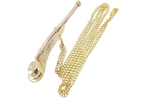 SARA INTERNATIONAL Ares India Silbato de latón de cobre de 5 pulgadas con cadena Bosun Call Pipe Marítimo Nautical