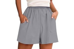 DAPONGZHI Pantalones Cortos Mujer Verano Tallas Grandes Color Sólido Sueltos Pantalón Corto con Cintura Ajustados Trekking Deportivos Pantalon Cargo de Entrenamiento Transpirables Pantalones con Bolsillo