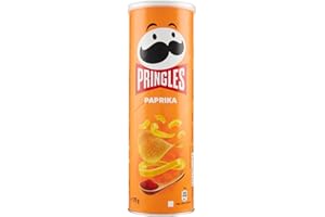 Pringles Paprika | Snack salato | Chips a base di patate | Vegetariano | Perfette per l'aperitivo | Confezione singola da 175g