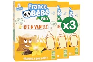 FRANCE BéBé BIO - Céréales BIO Riz Vanille pour Bébé dès 4 mois- Lot 3 x 200g