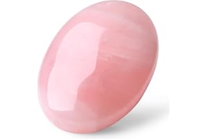 MAIBAOTA 2.4" Rose Quartz Healing Crystal Gemstones Pocket Polished Gifts Oval Shape Reiki Spiritual Energy Nature Pink Crystals for Women Men Relief Balancing Stress Divination Meditation