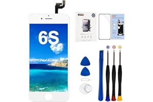 EFaith für iPhone 6S Display LCD Ersatz Bildschirm 4.7 Zoll Touchscreen Digitizer Rahmen Montage komplett mit Reparaturwerkzeug, Displayschutzfolie, A1633, A1688, A1700 (6S-Weiß)