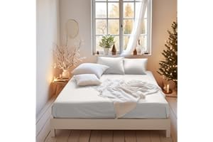 MOHAP Cooling 16 inch(40cm) Extra Deep King Size Fitted Sheet Only Bedsheet No Pillowcases Brushed Microfiber Breathable No Color Fade White