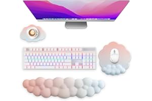 Votoko Wolke Repose-poignet ergonomique pour clavier et souris, mousse à mémoire de forme en cuir synthétique, compatible PC/jeu
