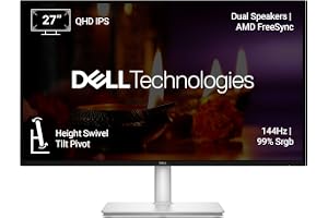 Dell S2725DC 27"/68.58cm QHD Monitor, 144Hz, IPS Panel, 1ms Response, Contrast 1500:1, Dual Speakers 6W, HDMI, DP Port, 2xUSB Type-C, 2xUSB Type-A, Warranty 3 Years, TÜV Rheinland 4-Star Eye Comfort