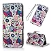 Produktbild J7 2017 Handyhülle Flip Case für Samsung Galaxy,Idlehour PU Leder Case Cover Magnet Schutzhülle Tasche Skin Ständer Handytasche,Eule