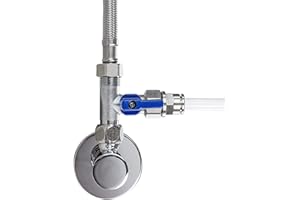FIENOW Valvola di intercettazione adattatore a T 3/8" x 3/8" pollici per il collegamento di filtro dell'acqua, osmosi inversa, frigoriferi, macchina da caffè (3/8" x 6 mm x 3/8" )
