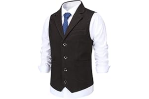 Allthemen Gilet Homme Formel Costume Gilet Tweed en laine Coupe Slim Fit d'affaires pour Mariage