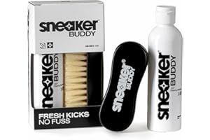 SNEAKER BUDDY SneakerBuddy® Sneaker, Trainer & Shoe Cleaner: Premium Cleaning Kit with Brush- Restores White Trainers – Cleans Leather, Suede, Mesh, Nubuck & Canvas