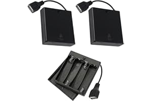 PEYSAITR 3 PCS 4 AA Battery Holder Case, 5V-6V USB Switch, Plastic Battery Storage Box with Wires, Battery Case Box Holder with On/Off Switch (Black)