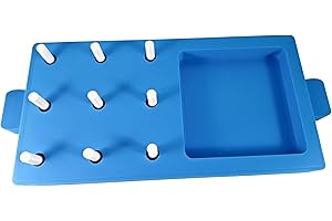 3D3 & CO 9 Pegs Board Sustainable Plastic Occupational Therapy Nine Hole Peg Test Kit (9HPT) for Improving Finger Dexterity, Skill Test
