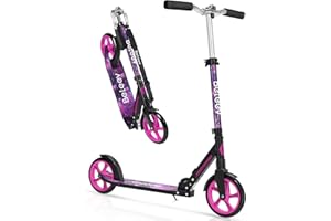 BELEEV Scooter for Kids Ages 6+, 200mm Big Wheel adult Scooters for Boys and Girls, 4 Adjustable Handlebar, Front Suspension, 2 Wheels Scooter with Carry Strap, up to 100Kg