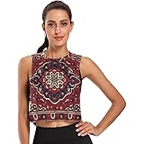 Top Crop Top da donna Camicie da allenamento Tiger Skins Texture Nero Marrone Casual Cropped Allenamento Top per le donne
