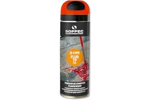Traceur de chantier fluo orange 650ml Soppec