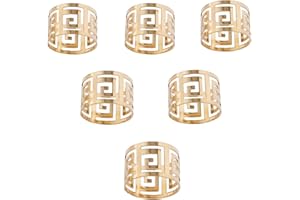 Mtsooning 6PCS Gold Napkin Rings Set,Metal Napkin Ring Holder for Christmas, Thanksgiving, Wedding, Party, Dinner, Table Decoration